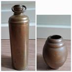 Vintage Koperen Fles en Vaas Set, Ophalen of Verzenden
