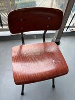 Vintage Schoolstoel Kinderen - Houten Zitting en Rugleuning, Ophalen, Gebruikt, Bruin, Eén