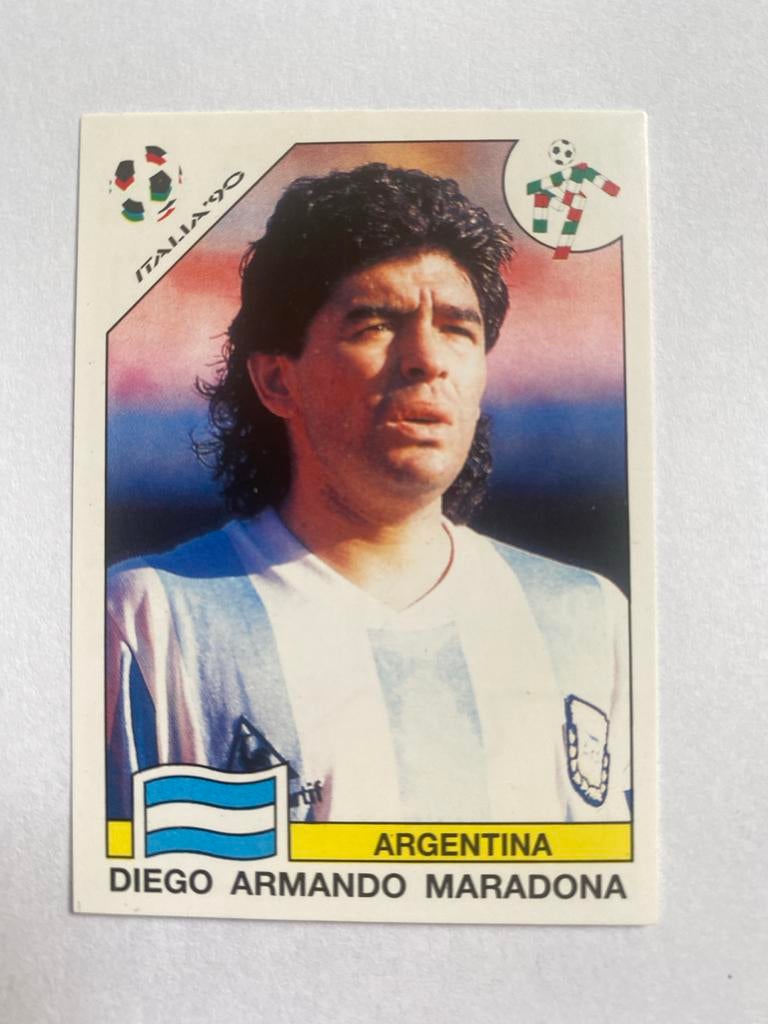 Diego Maradona Panini Spelerskaart - Italia '90, Ophalen of Verzenden, Gebruikt, Buitenlandse clubs, Spelerskaart