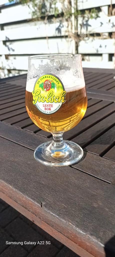 bierglas Grolsch lentebok, Verzenden, Zo goed als nieuw, Bierglas