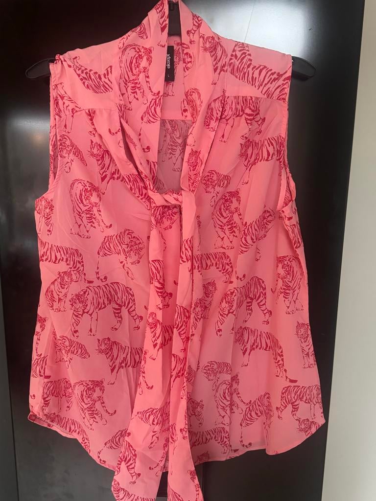 Nieuw roze Eksept top met tijgerprint, maat L, Kleding | Dames, Tops, Maat 42/44 (L), Nieuw, Ophalen of Verzenden, Roze