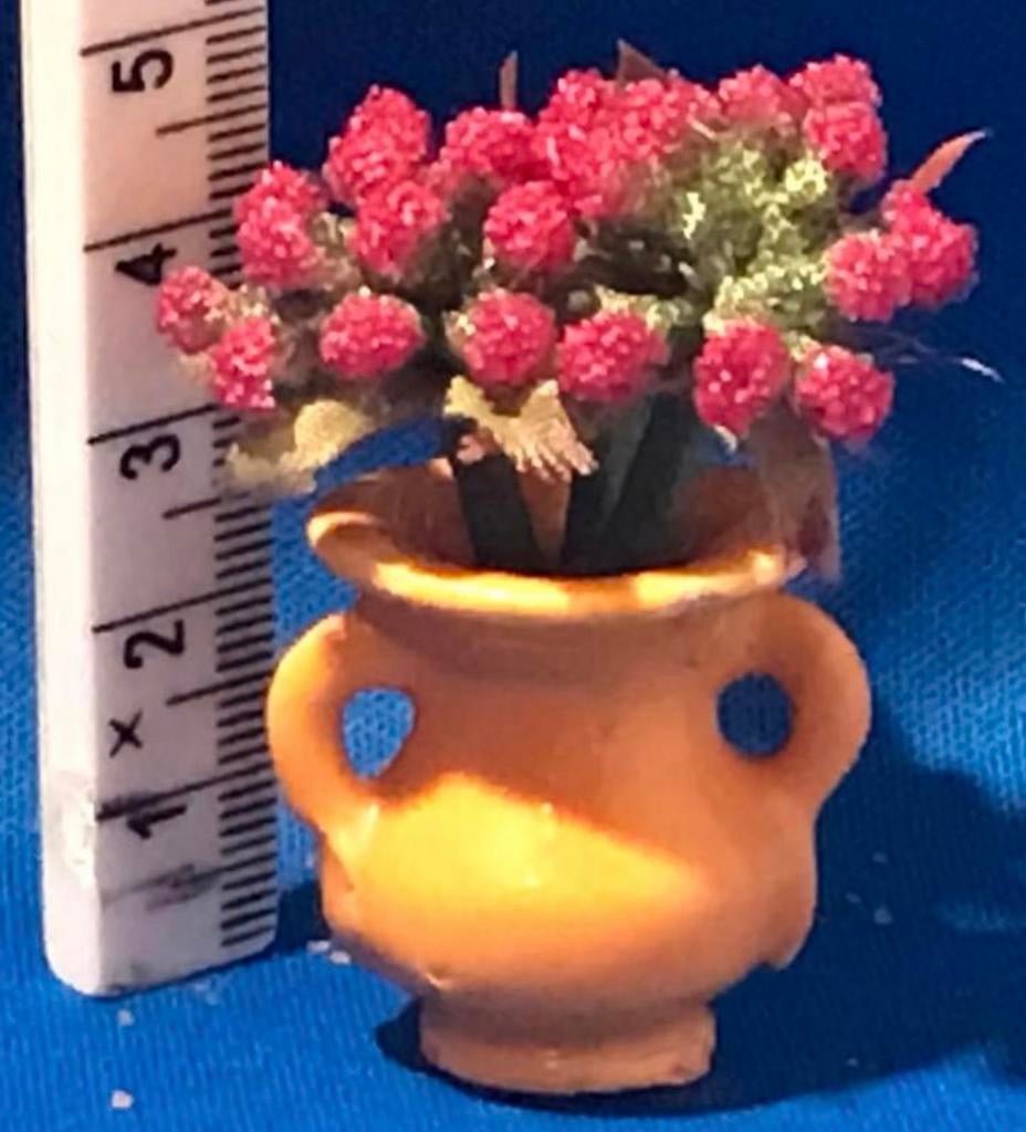 Poppenhuis Bloempot met bloemetjes, Verzamelen, Poppenhuizen en Toebehoren, Ophalen of Verzenden, Zo goed als nieuw, Poppenhuis