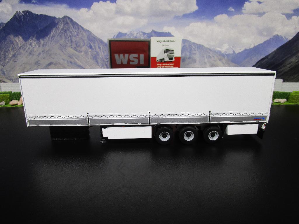 Wsi 03-1073 White Line , Schuifzeilen & Kleppen Oplegger 3as, Hobby en Vrije tijd, Modelauto's | 1:50, Ophalen, Nieuw, Bus of Vrachtwagen