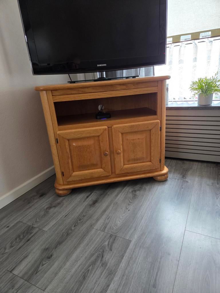 Blank eiken tv kast, Ophalen, Gebruikt, Eikenhout, Minder dan 100 cm