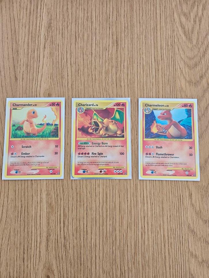 Pokémon Charizard, Charmander, Charmeleon secret rare, Hobby en Vrije tijd, Verzamelkaartspellen | Pokémon, Meerdere kaarten, Ophalen of Verzenden