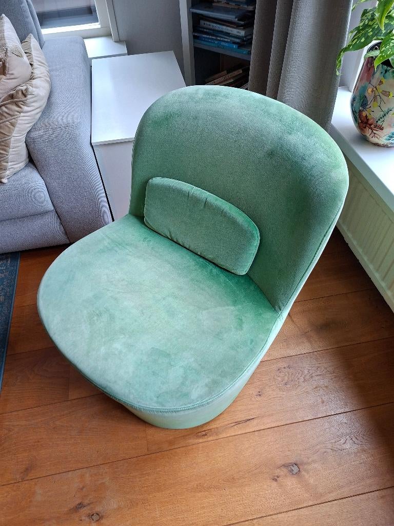 Ikea draaifauteuil groen, Huis en Inrichting, Fauteuils, Ophalen, Gebruikt, 75 tot 100 cm, Stof
