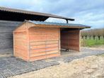 Schuilstal 3x6m met voorwand in Douglashout, Weidegang, 2 of 3 paarden of pony's