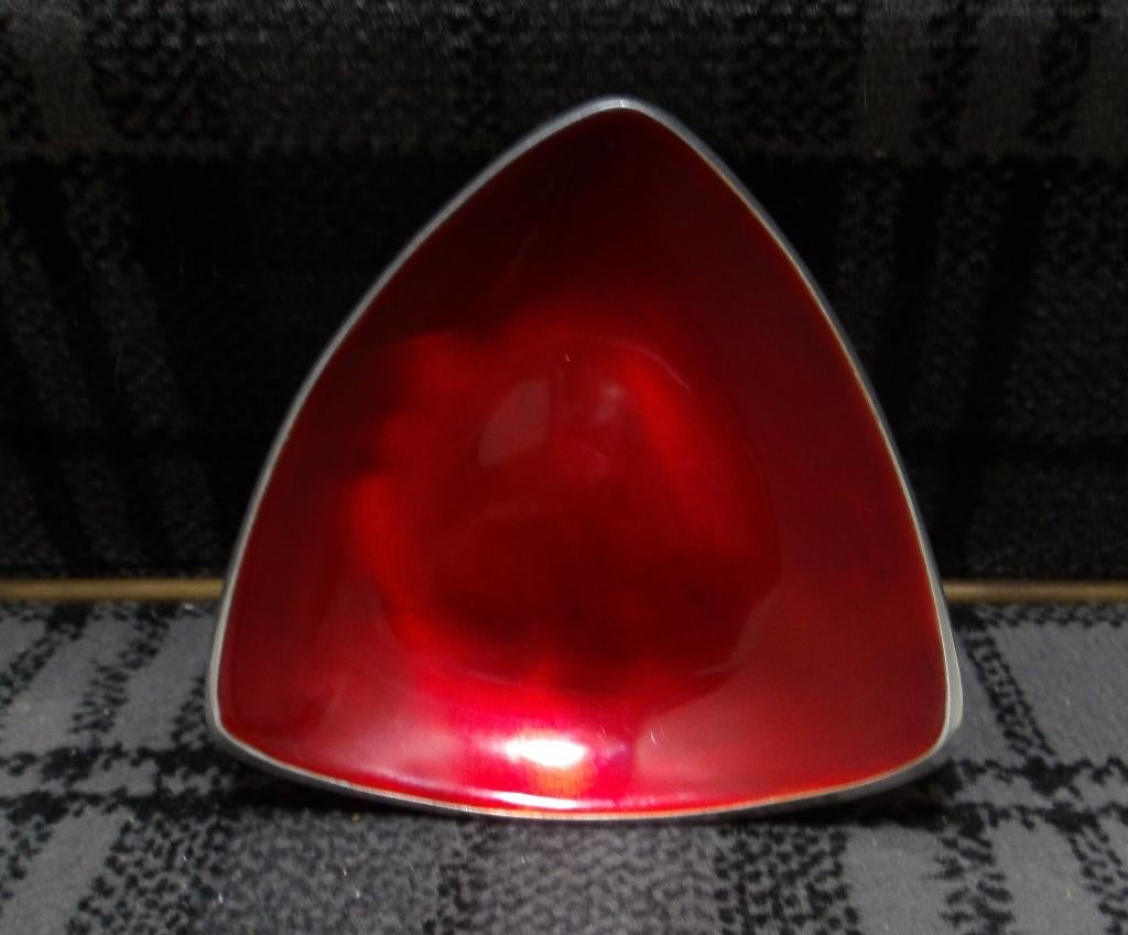 Rood schaal driehoek Reed&Barton? chroom vintage, Antiek en Kunst, Ophalen of Verzenden