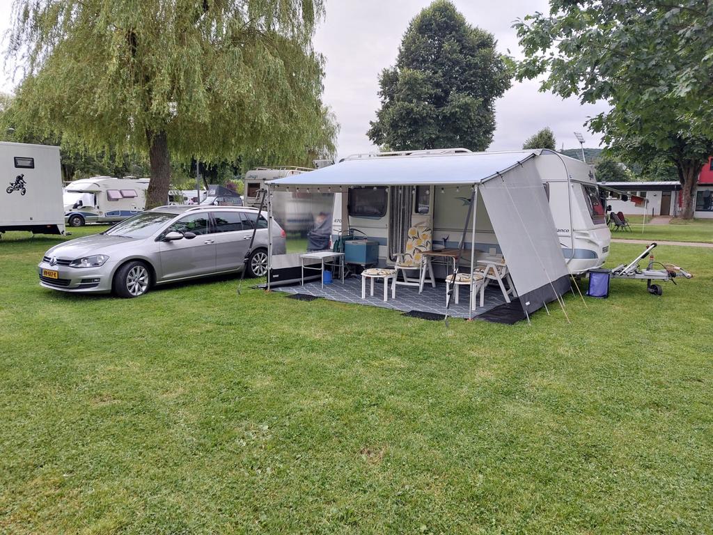 Thule Omnistore 1200 Zakluifel 400x2.50 Mystery Blue, Caravans en Kamperen, Voortenten en Luifels, Zo goed als nieuw, Thule, Polyester