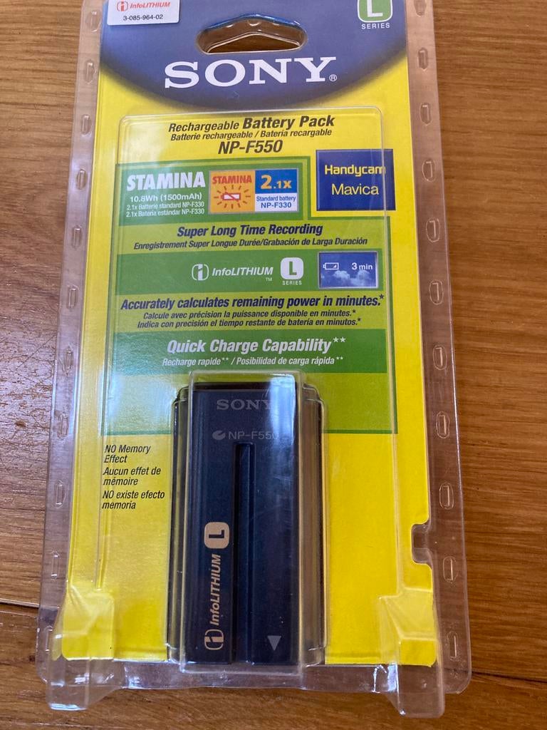 Sony NP-F550 rechargeable battery pack, Ophalen, Nieuw, Oplaadbaar