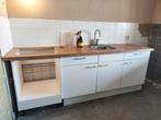 Keukenblok met wasbak en kraan + keukenkastjes - Gebruikt, Ophalen, Gebruikt, Wit, Enkelwandige keuken