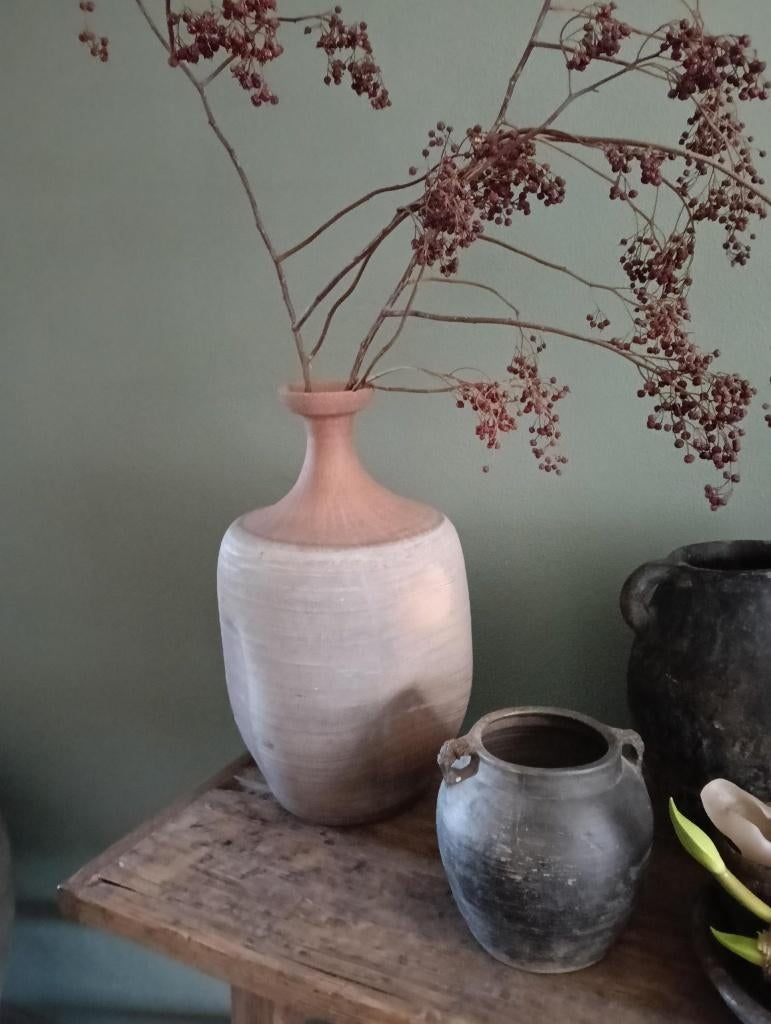 Grote hals kruik van Aura Peeperkorn NIEUW, Ophalen, Nieuw, Landelijk, Bruin