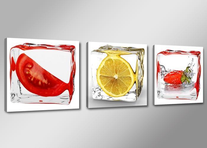 Nieuw * 3 Luik van Canvas * Vruchten Fruit 50x150cm, Antiek en Kunst, Kunst | Schilderijen | Modern, Ophalen of Verzenden