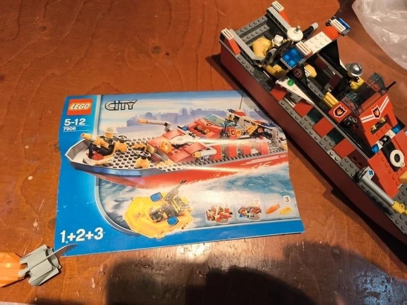 Lego 7906 brandweer boot, Lego, Ophalen of Verzenden, Compleet, Complete set