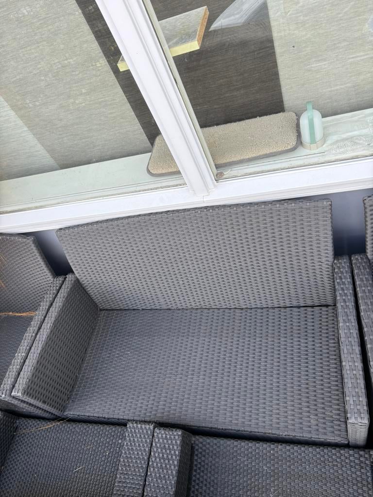 Mooie Antraciet 2 Persoons Tuinbank !!!!, Zo goed als nieuw, Wicker, Bank, Ophalen