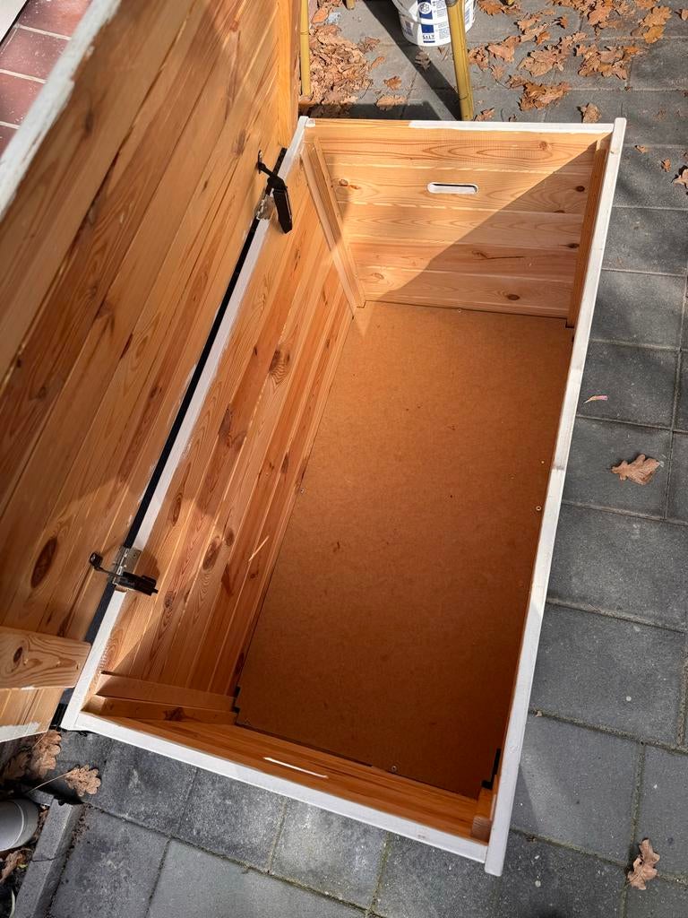 Houten speelgoedkist - wit geverfd, Huis en Inrichting, Woonaccessoires | Kisten, Ophalen, Gebruikt, 50 tot 100 cm, Minder dan 50 cm