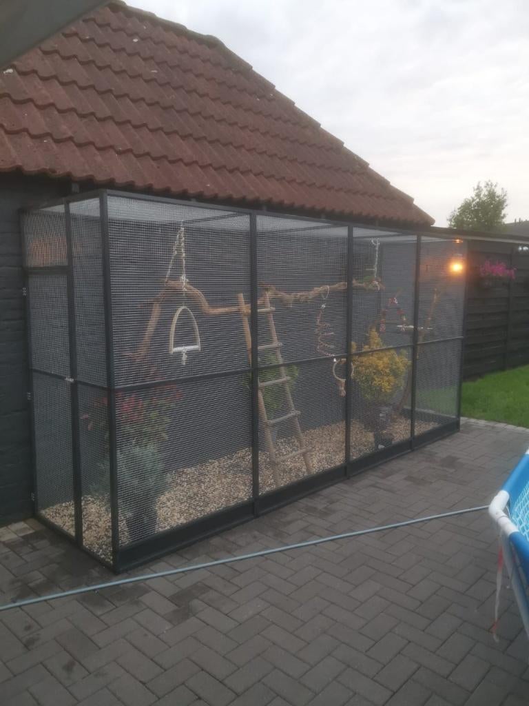 Antraciet Volière 408 x 104 x 200 cm nieuw, Verzenden, Nieuw, Aluminium, Volière