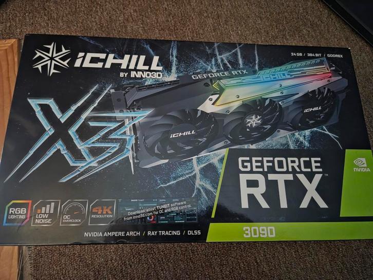 Inno3D iChill X3 RTX 3090 videokaart, Computers en Software, Videokaarten, Zo goed als nieuw, PCI-Express 4.0, GDDR6, Ophalen
