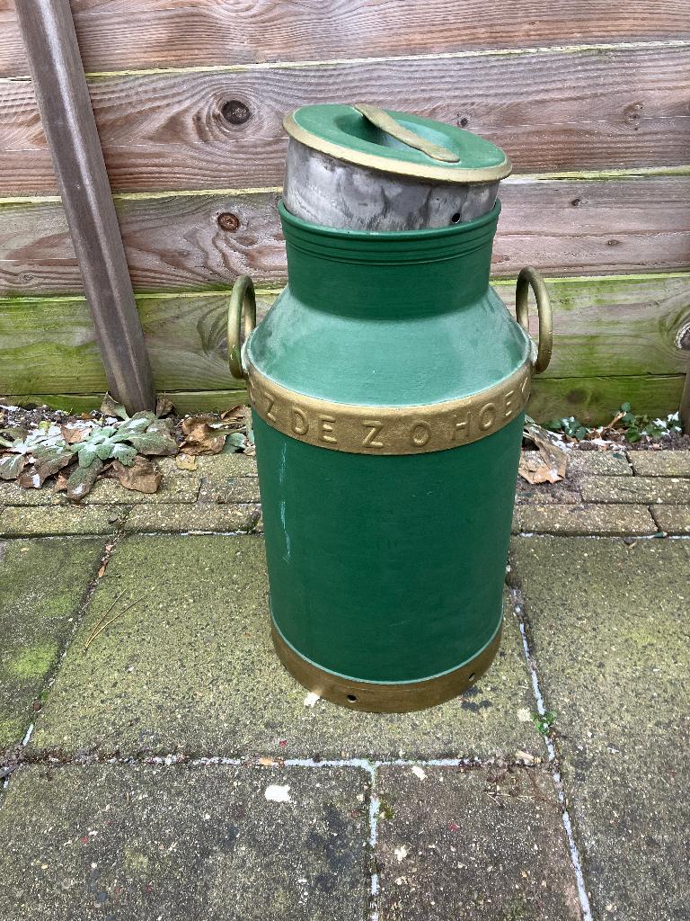 melkemmer melkbus aluminium groen goud, Tuin en Terras, Tuinvazen, Ophalen, Gebruikt