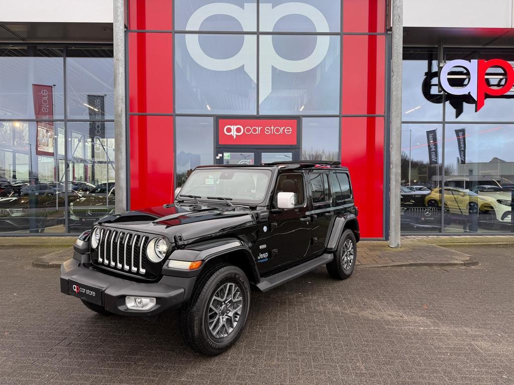 Jeep Wrangler Unlimited 4xe 380 Sahara 2.0 4xe Plug-in Hybri, Automaat, Zwart, 4 cilinders, Cabriolet