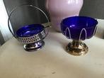 Vintage Kobaltblauw Bonbonschaaltjes op Voet twee stuks, Ophalen of Verzenden