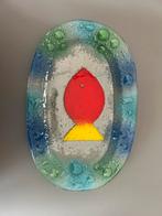 Glazen schaal met visdecoratie, Ophalen of Verzenden