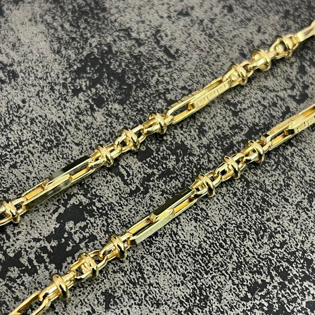 14k gouden ketting monte carlo schakel versace, Sieraden, Tassen en Uiterlijk, Kettingen, Ophalen of Verzenden, Nieuw, Goud