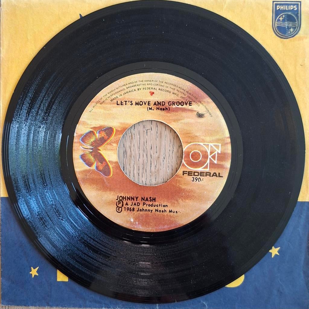 Johnny Nash - Let's move and groove (1968), Cd's en Dvd's, Vinyl Singles, 7 inch, Single, Ophalen of Verzenden, Zo goed als nieuw