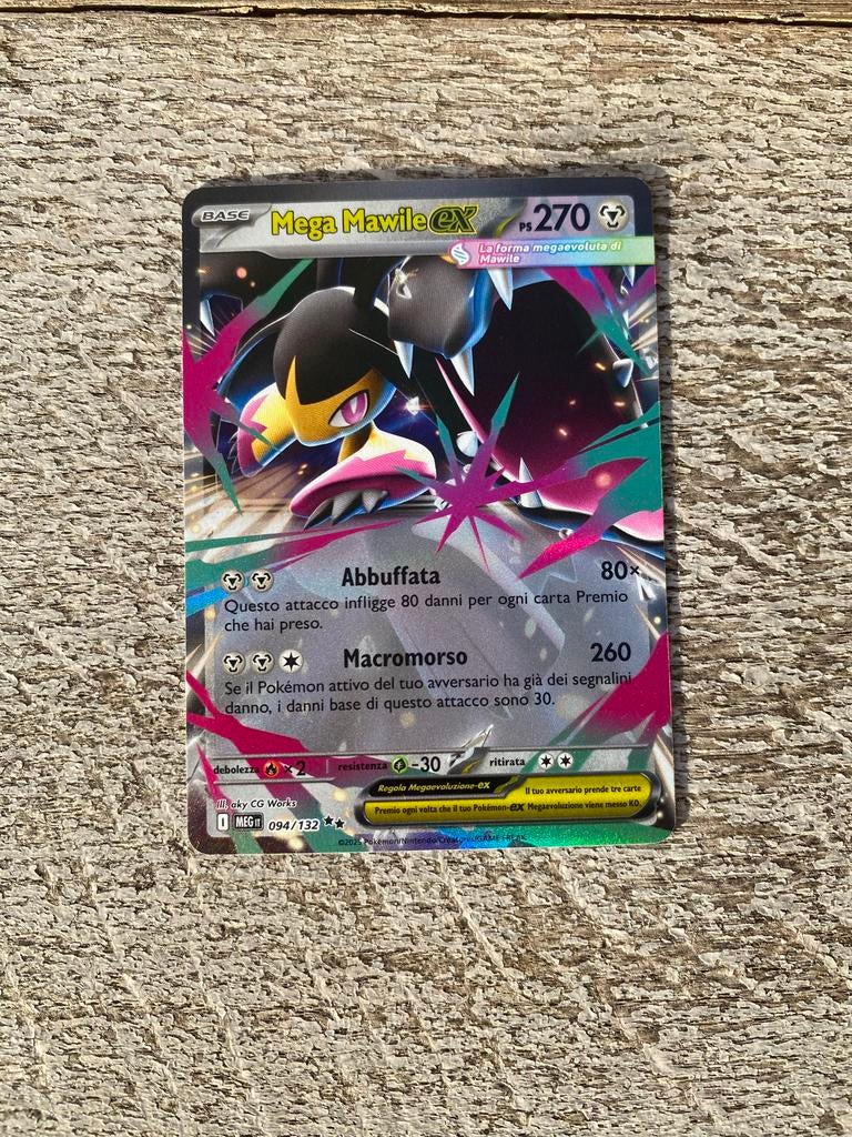 Mega Mawile EX Pokémon Kaart, Ophalen of Verzenden, Zo goed als nieuw, Losse kaart, Foil