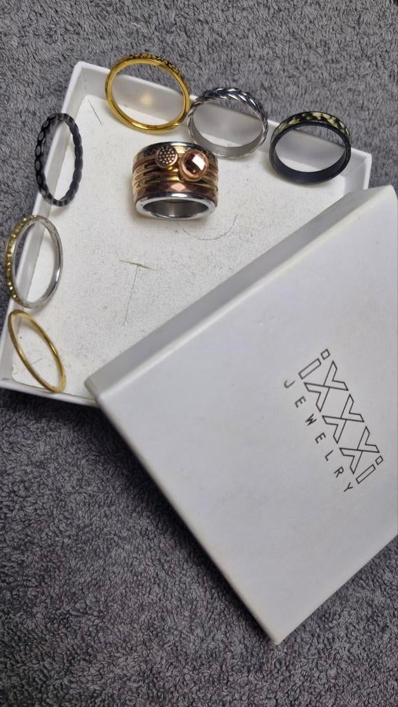 Ixxxi ring 16,5 met 12 vulringetjes!, Verzenden, Dame, Zilver, Goud