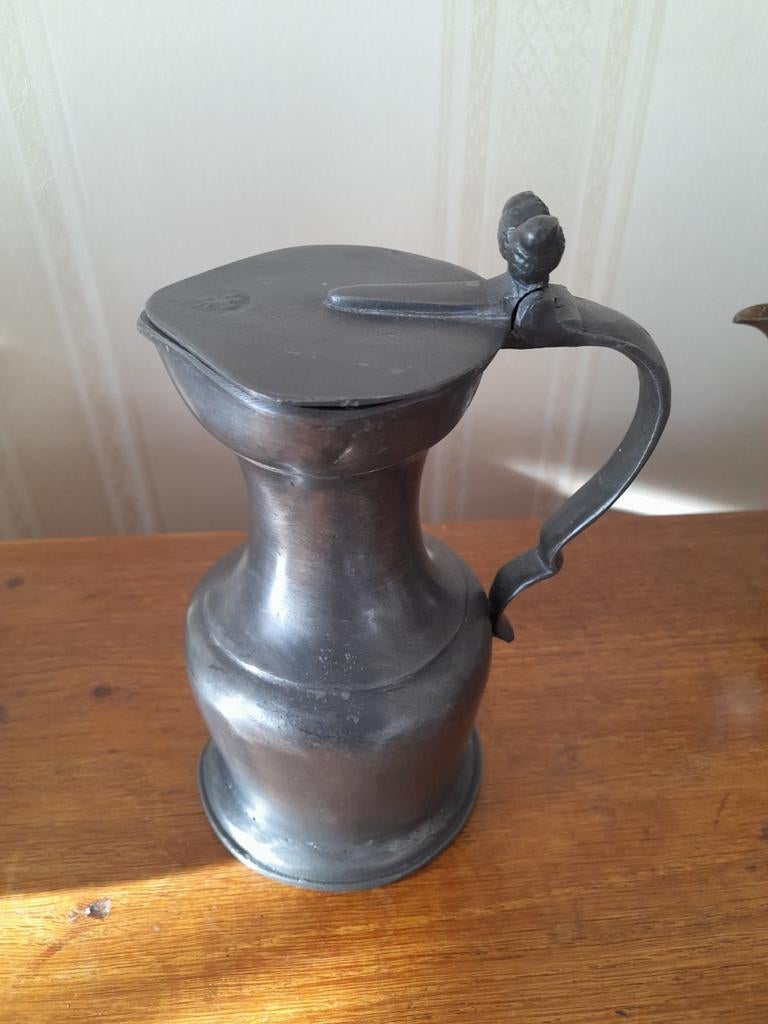 Antiek 19e Eeuws tinnen Eikel Kannetje, Antiek en Kunst, Antiek | Tin, Ophalen of Verzenden