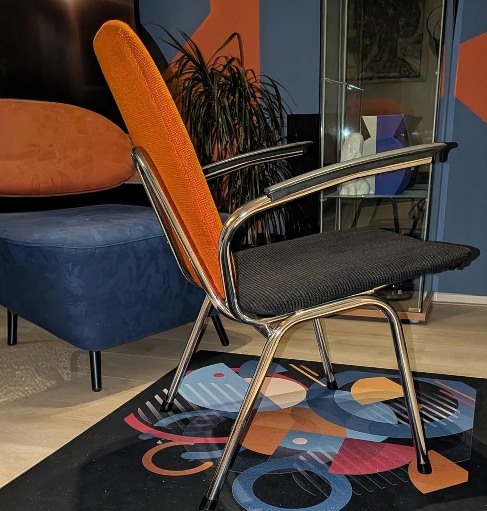 Gispen stoel, Mid century, Zwart, Ophalen of Verzenden, Zo goed als nieuw