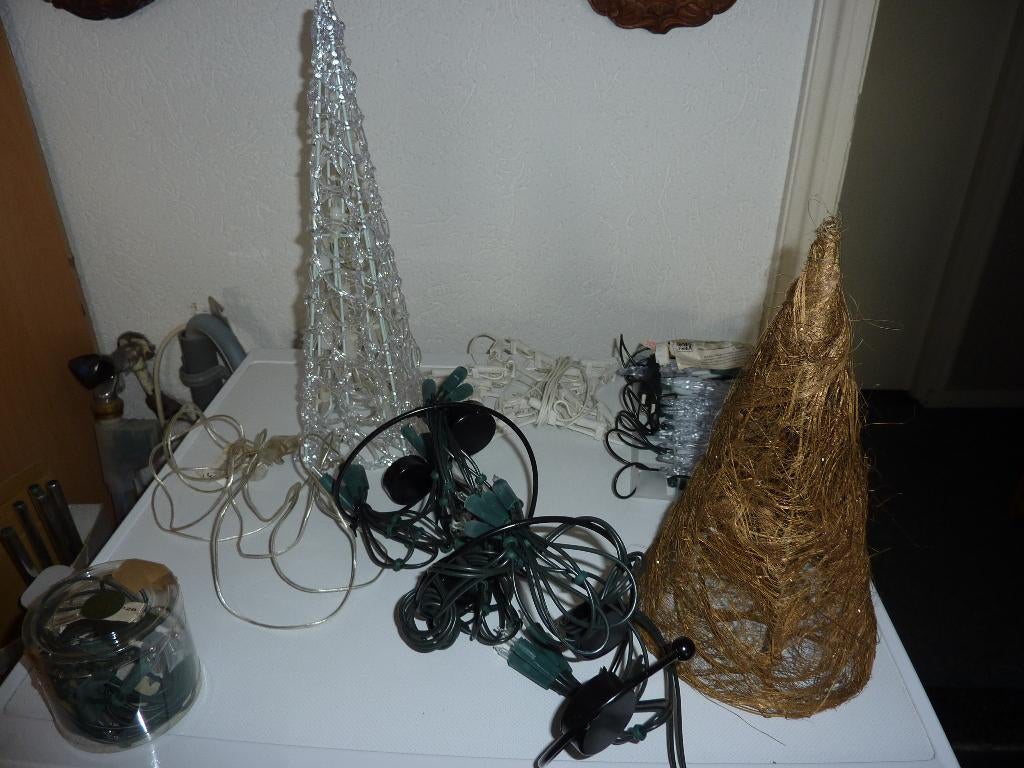 vintage kerst verlichting-huisjes-beeldjes enz., Ophalen of Verzenden, Gebruikt
