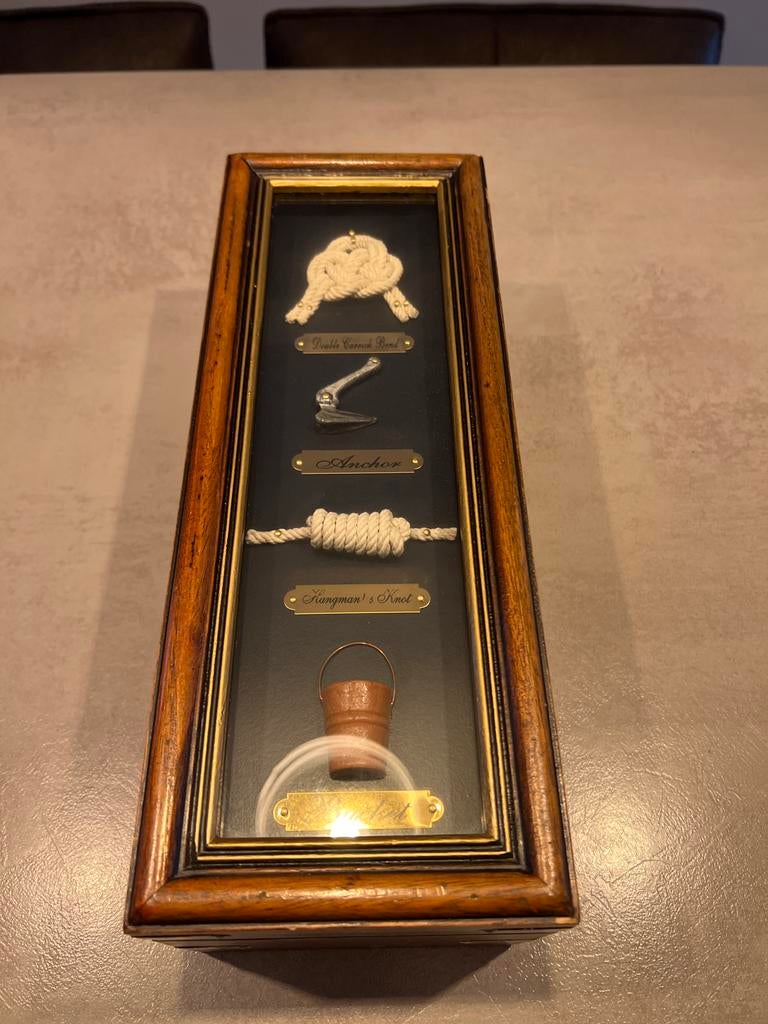 Antieke Schippers Bitter Doos met Glazen en Maritieme Kunst, Antiek en Kunst, Ophalen of Verzenden