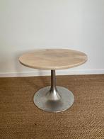 Vintage bijzettafel met marmeren blad, Ophalen, Minder dan 55 cm, Gebruikt, Overige materialen
