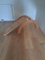 Houten klimrek met glijbaan, Kinderen en Baby's, Speelgoed | Buiten | Speeltoestellen, Ophalen, Zo goed als nieuw, Klimwand, Aanbouwonderdeel