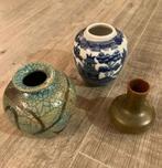 Lotje vintage retro keramiek raku Japans Chinees vazen vaas, Ophalen of Verzenden