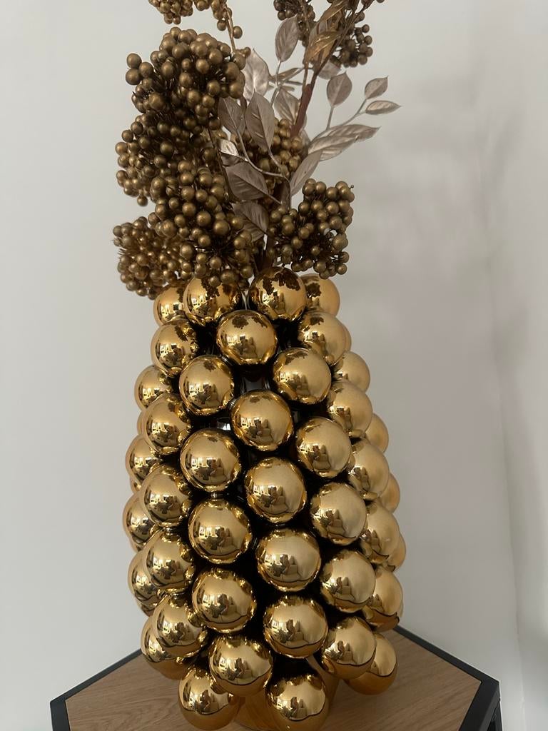 Gouden  Vaas met Decoratieve Takken, Overige materialen, Overige kleuren, 50 tot 75 cm, Ophalen of Verzenden