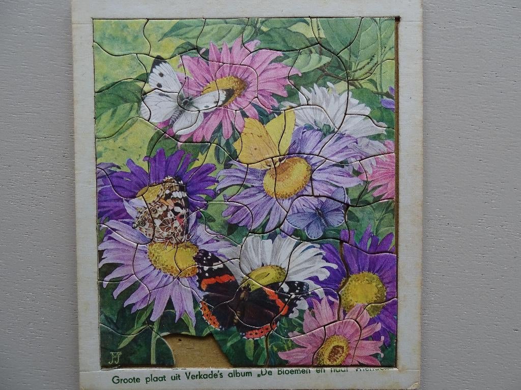 Legpuzzel uit Verkade's album "De Bloemen en haar Vrienden", Hobby en Vrije tijd, Ophalen of Verzenden, Minder dan 500 stukjes