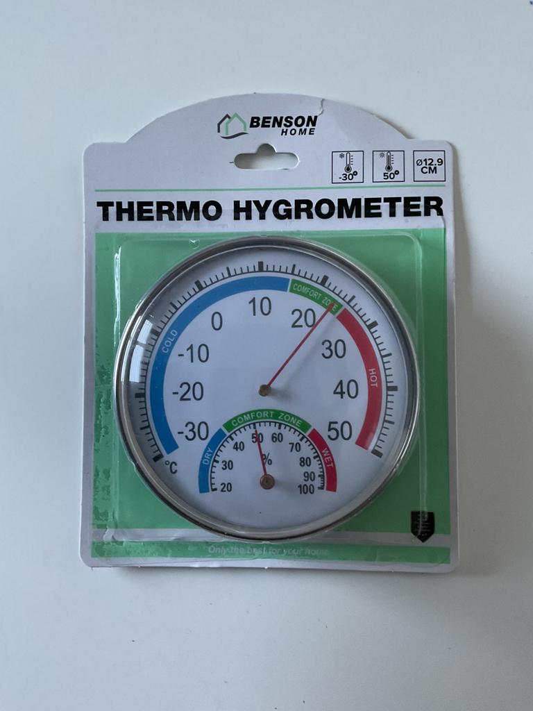 Thermometer met hygrometer (Benson), Ophalen of Verzenden, Nieuw, Weerstation