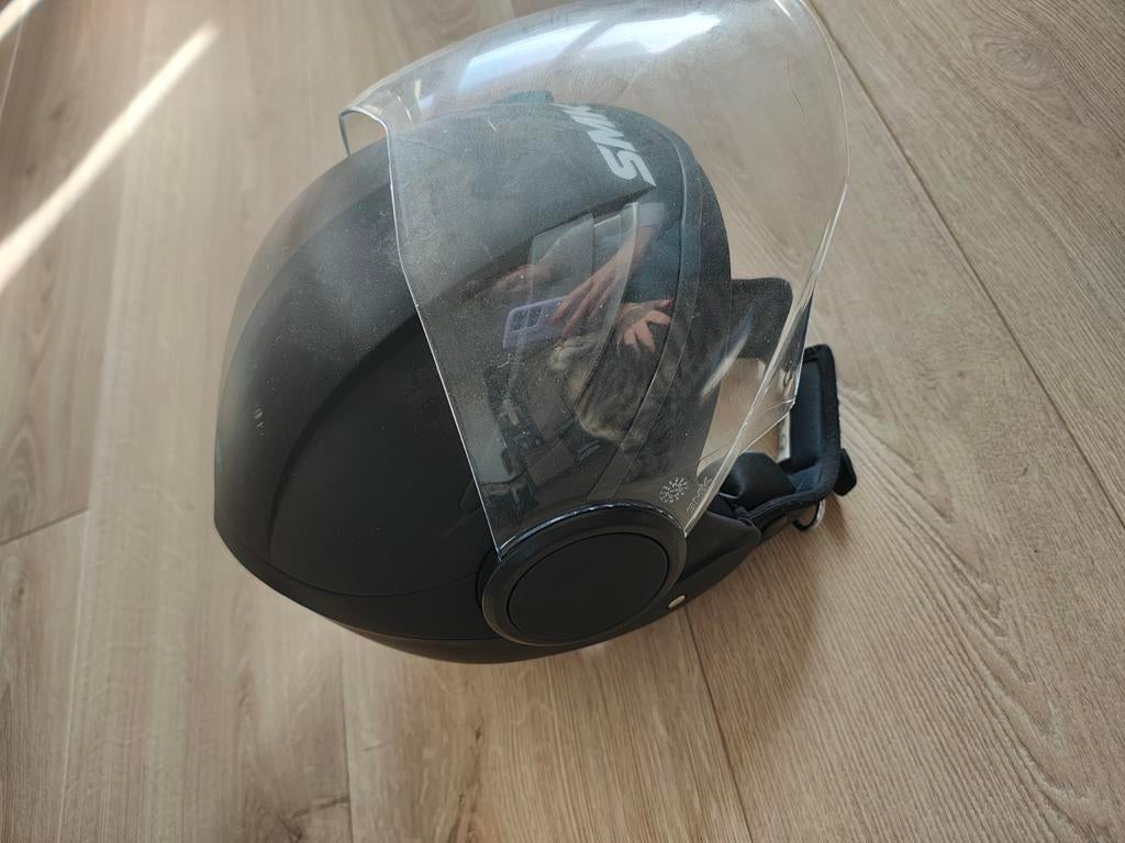 SMK Jethelm Zwart Maat S - Lichte beschadigingen, Motoren, Ophalen of Verzenden, Tweedehands, Jethelm, Overige merken