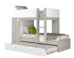 Lio Mineo stapelbed met kast en slaaplade - 90x190 - Witgren