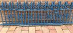 Blauw metalen tuinhek - decoratief en stevig, Ophalen, Gebruikt, IJzer, Tuinhek