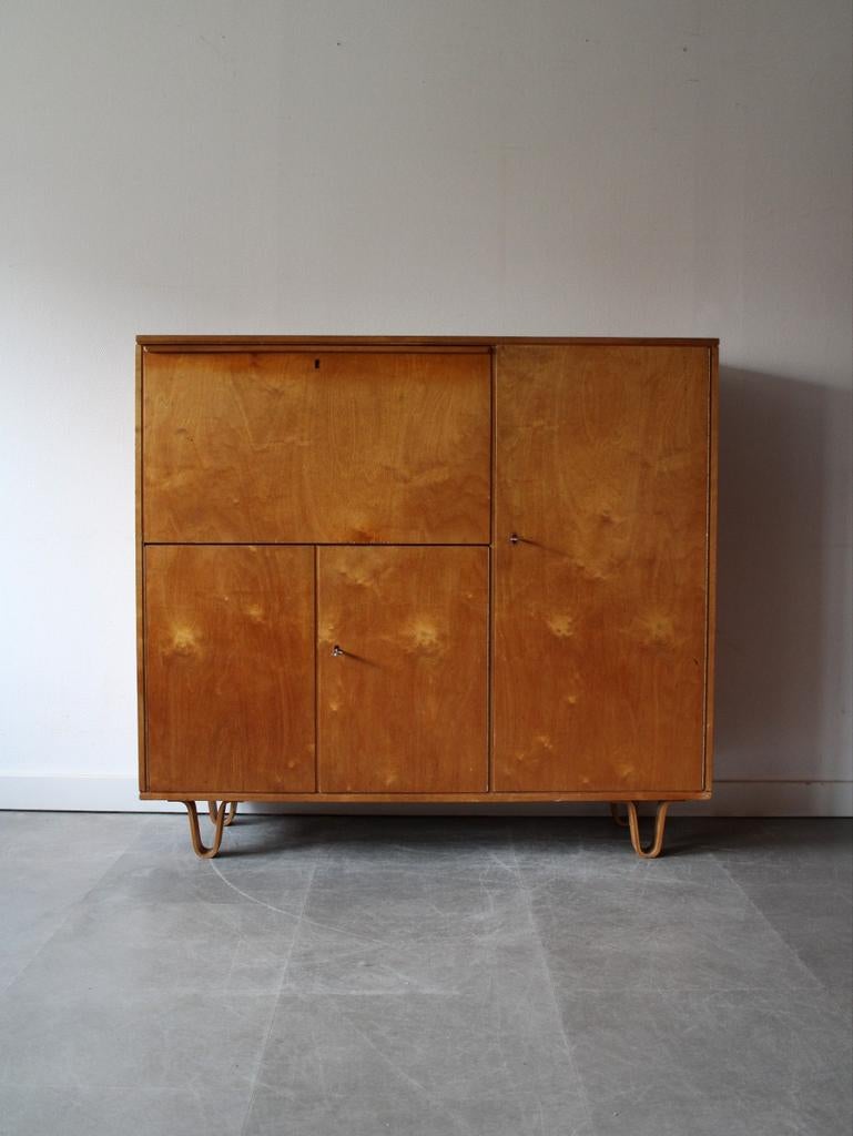 Vintage wandmeubel door Cees Braakman voor Pastoe (CB01), Ophalen, Gebruikt, 100 tot 150 cm, Onbekend