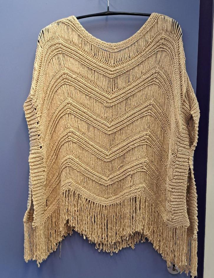 Twinset goudkleurig gehaakte top / trui feest M-L nr 50061, Kleding | Dames, Truien en Vesten, Gedragen, Maat 42/44 (L), Overige kleuren