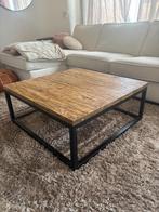 Industriële salontafel Teak Black, Ophalen, Gebruikt, 50 tot 100 cm, 50 tot 100 cm