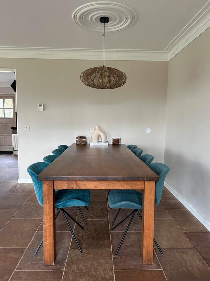 Massief houten eettafel, afm 240x100cm. Oph in Gaanderen!, Huis en Inrichting, Tafels | Eettafels, Gebruikt, 100 tot 150 cm, 200 cm of meer