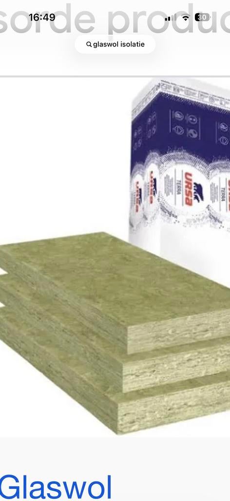 Glaswol isolatie, Ophalen of Verzenden, Glaswol, 15 m² of meer