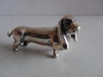 Miniatuur zilver DT6 hond teckel zilveren miniaturen, Zilver, Verzenden