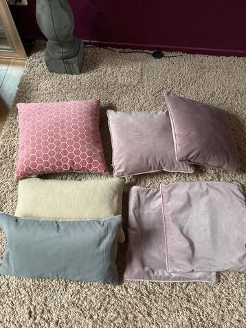 Diverse Kussens - Roze, Paars, Beige, Grijs beschikbaar voor biedingen
